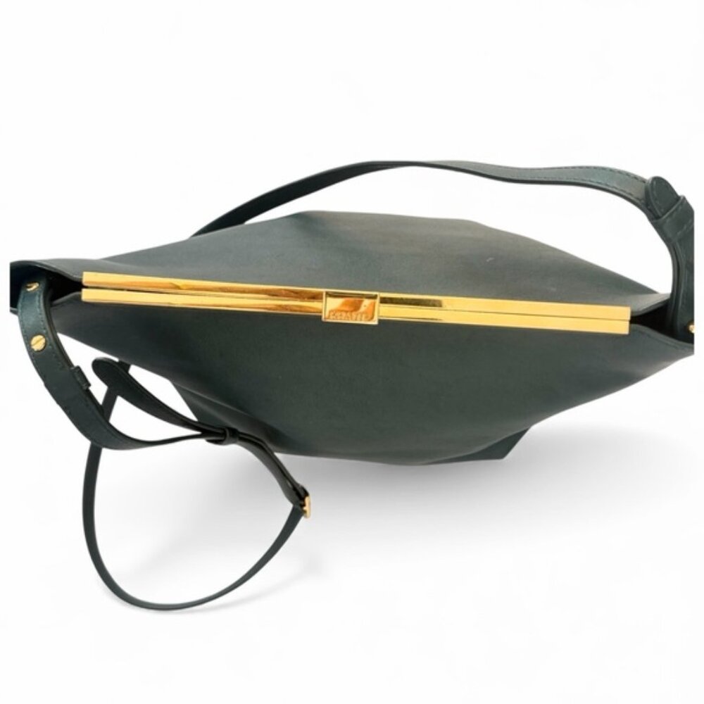 KHAITE Augusta Leather Cross-Body Bag - Dark Green with Gold Hardware - Picture 4 of 9